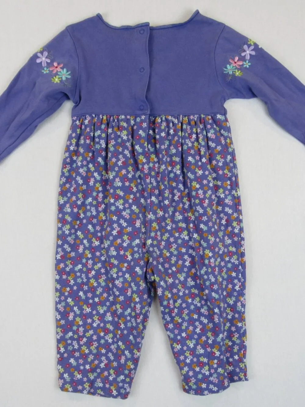 Gymboree Daisy Floral Print & Embroidery Romper Baby Girl Size 12-18 Mon VTG 200